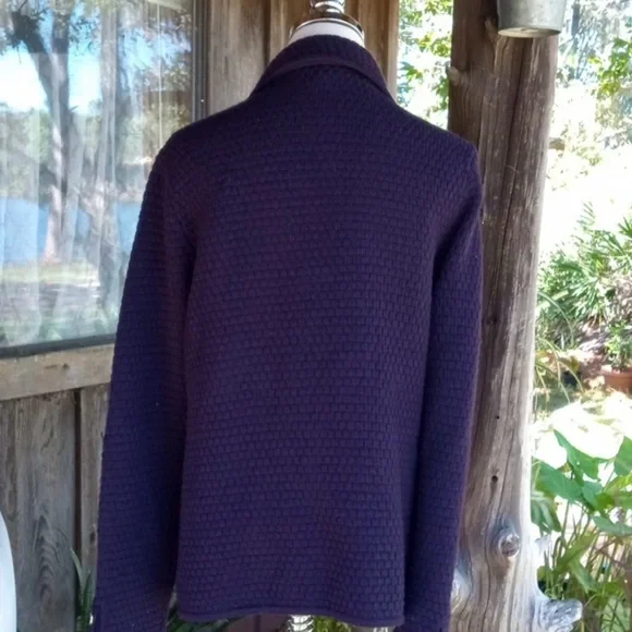 Talbot's purple merino wool sweater blazer - Picture 3 of 9